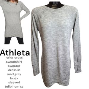 Athleta lightweight criss-cross sweatshirt dress long sleeve tulip hem Women Xs